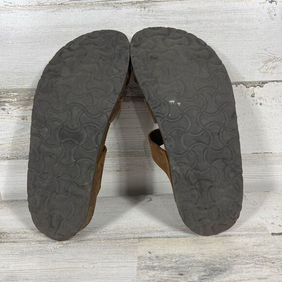 Mountain Sole Women's Leather Strappy Buckle Slip On Slides Sandal Brown US 8 - Picture 6 of 7